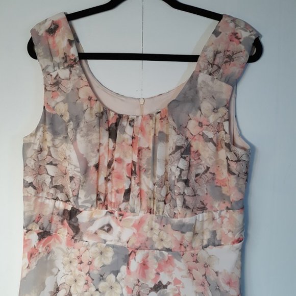 Signature ELLA Floral Dress Women's 14W EUC Chiffon Flowy Lined Special Occasion - Picture 8 of 12